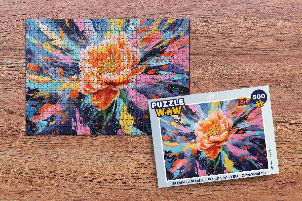 PuzzleWow Bloemexplosie Legpuzzel 500 Stuks - Dynamisch