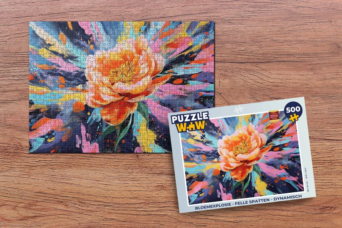 PuzzleWow Bloemexplosie Legpuzzel 500 Stuks - Dynamisch