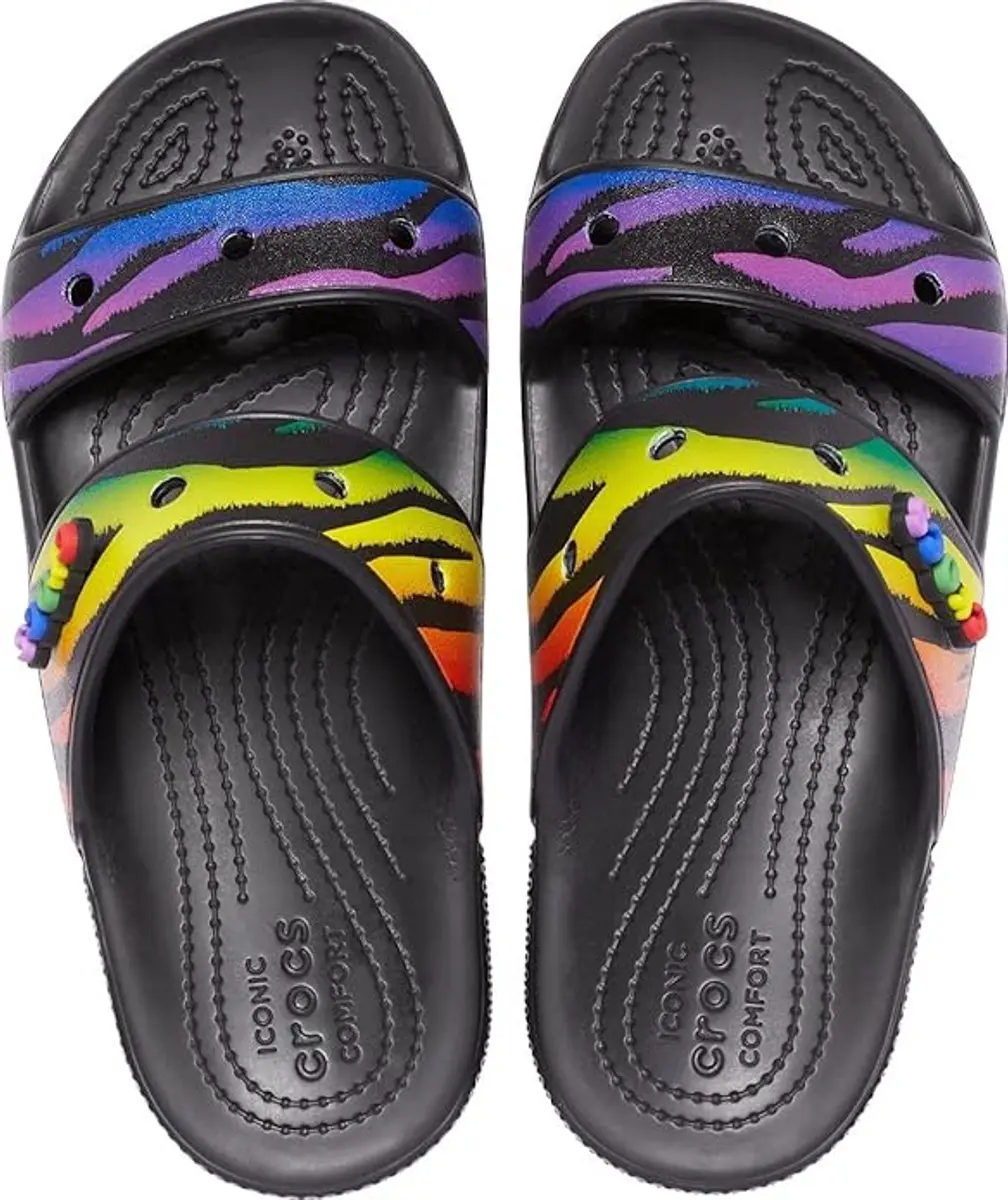 Crocs Classic Seasonal Print Sandalen Zwart/Multi Maat 45/46 US M11