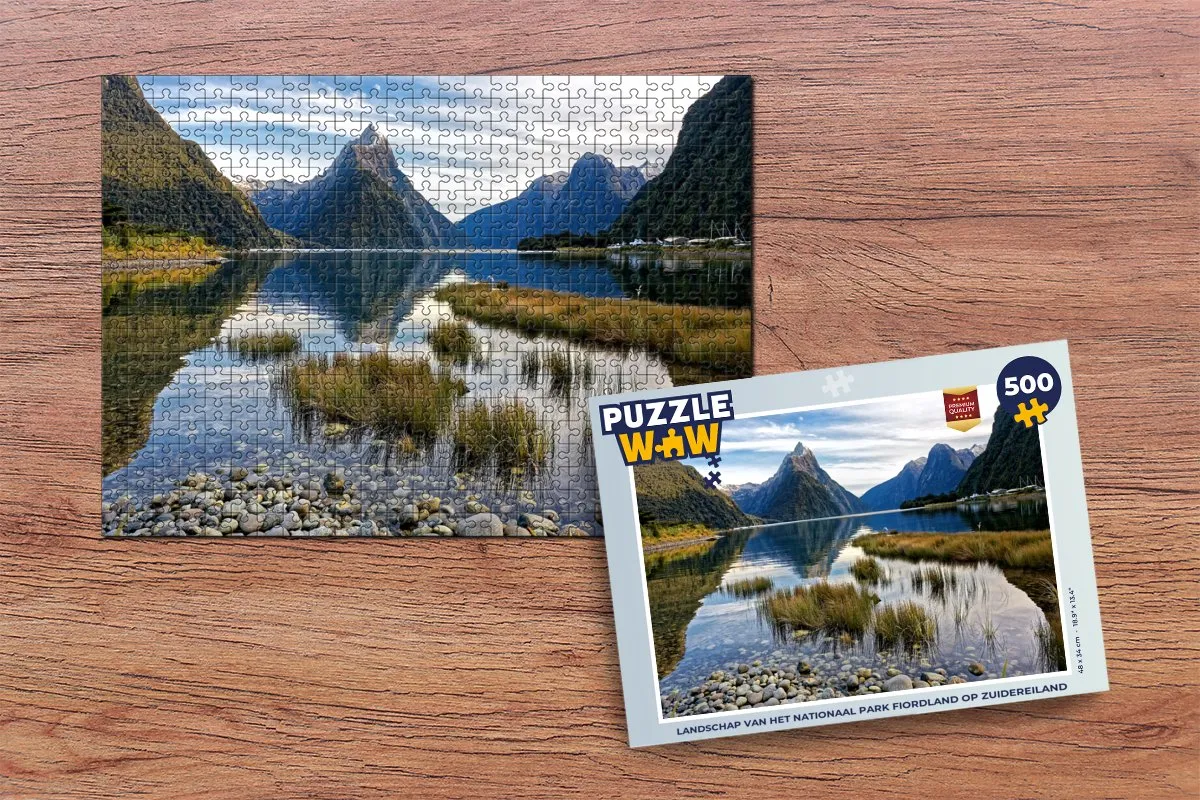 PuzzleWow Landschap Nationaal Park Fiordland Legpuzzel 500 Stuks - Multicolor