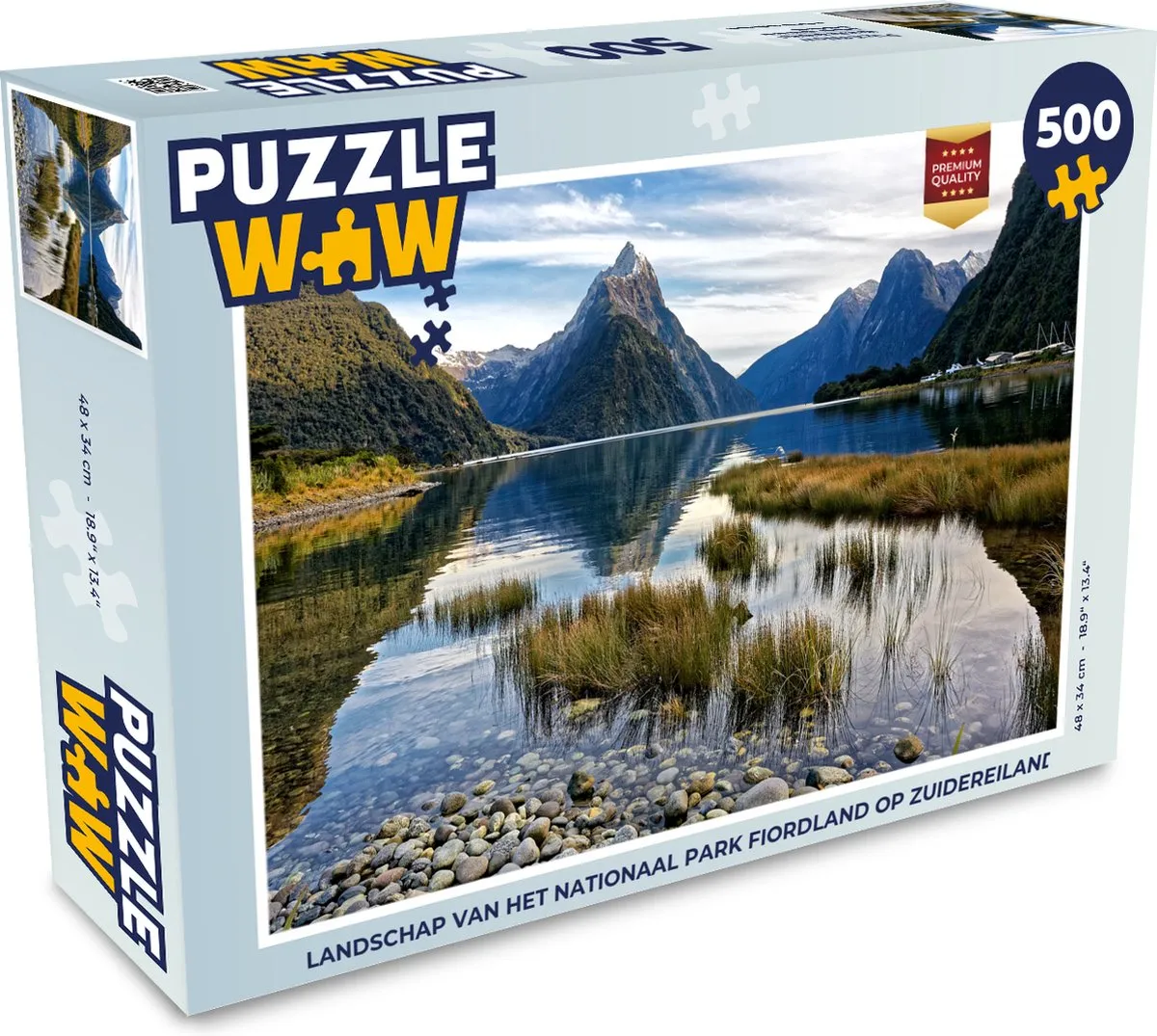 PuzzleWow Landschap Nationaal Park Fiordland Legpuzzel 500 Stuks - Multicolor