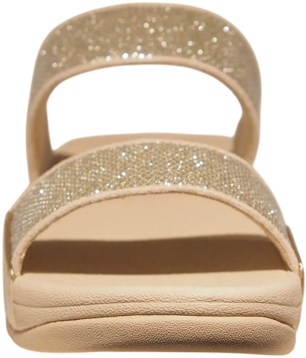 FitFlop Lulu Shimmerglitz Slides - Dames Badslippers 42 - Metallic Beige - afbeelding 6 van 6