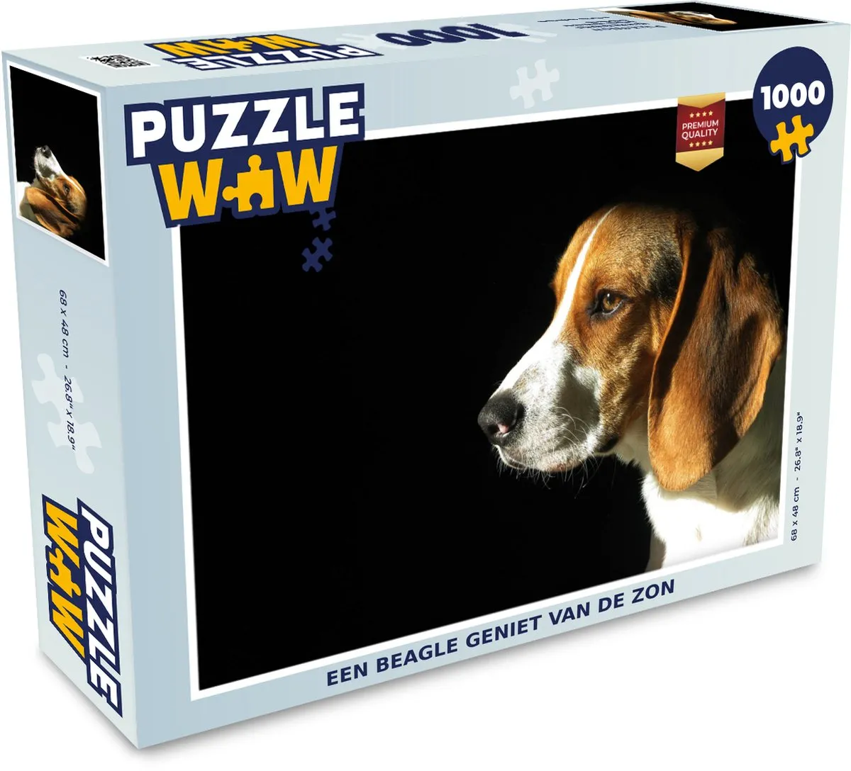 PuzzleWow Legpuzzel Beagle in de zon 1000 Stuks - Multicolor