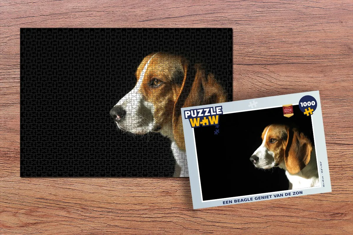 PuzzleWow Legpuzzel Beagle in de zon 1000 Stuks - Multicolor