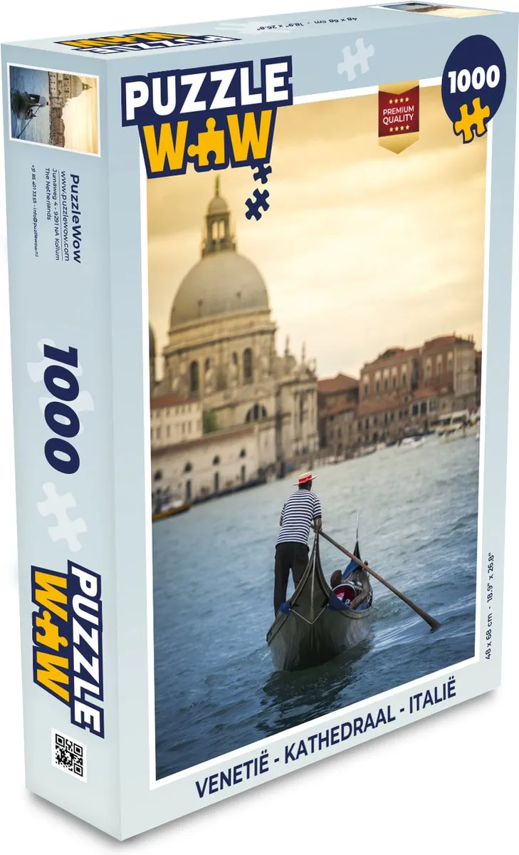 PuzzleWow Venetië Kathedraal Legpuzzel 1000 Stuks - Multicolor