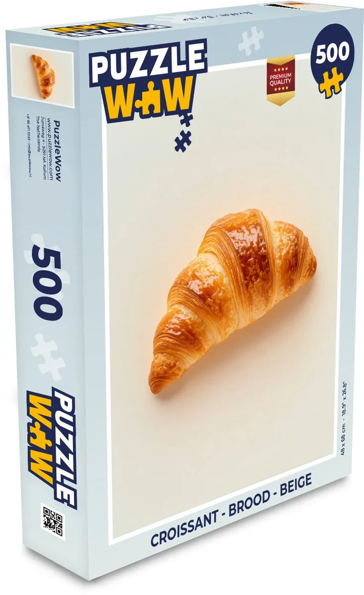PuzzleWow Croissant Legpuzzel 500 Stuks - Beige