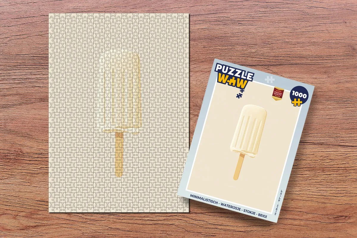 PuzzleWow Waterijsje Stokje Legpuzzel 1000 Stuks - Beige