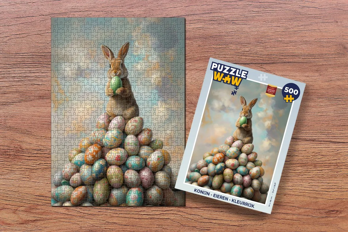 PuzzleWow Konijn Eieren Legpuzzel 500 Stuks - Paashaas