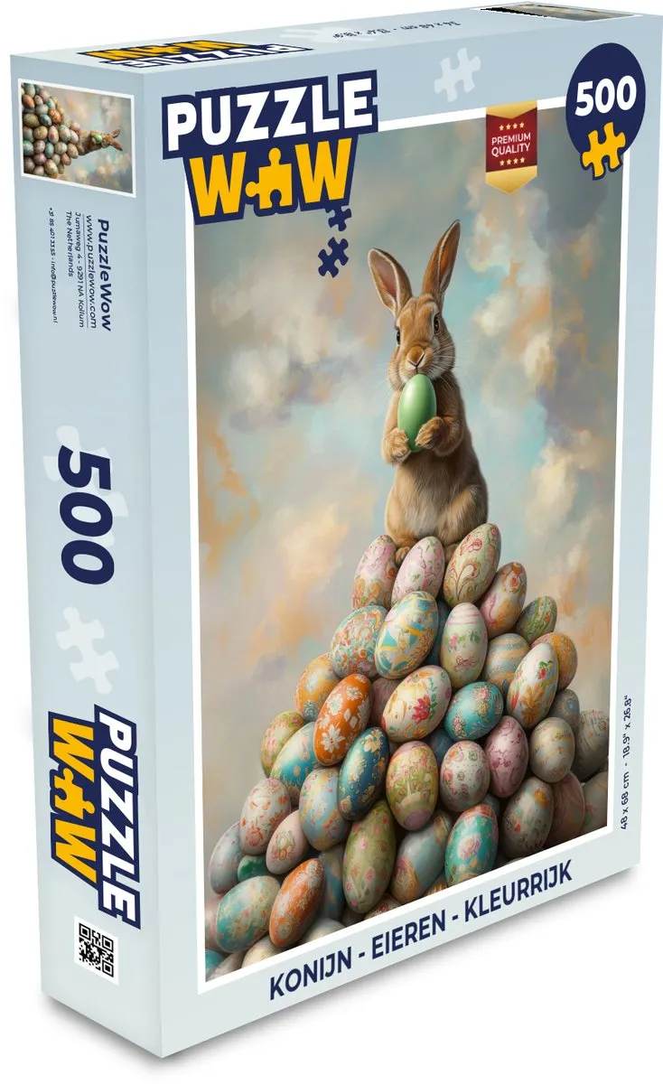 PuzzleWow Konijn Eieren Legpuzzel 500 Stuks - Paashaas
