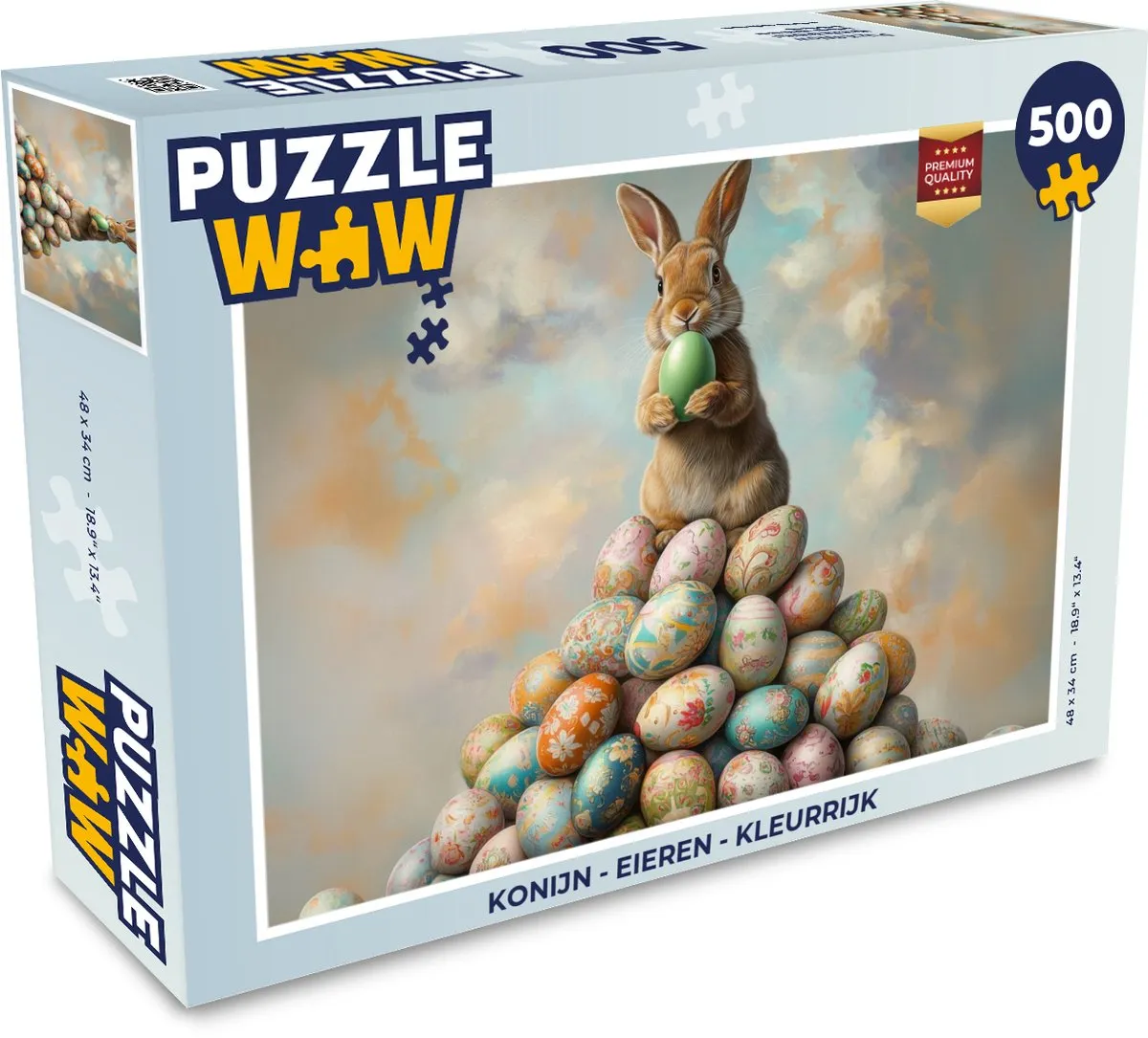 PuzzleWow Konijn Eieren Legpuzzel 500 Stuks - Paashaas