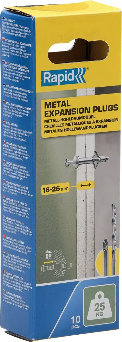 Rapid Hollewandplug voor Plaatdikte 16-26mm