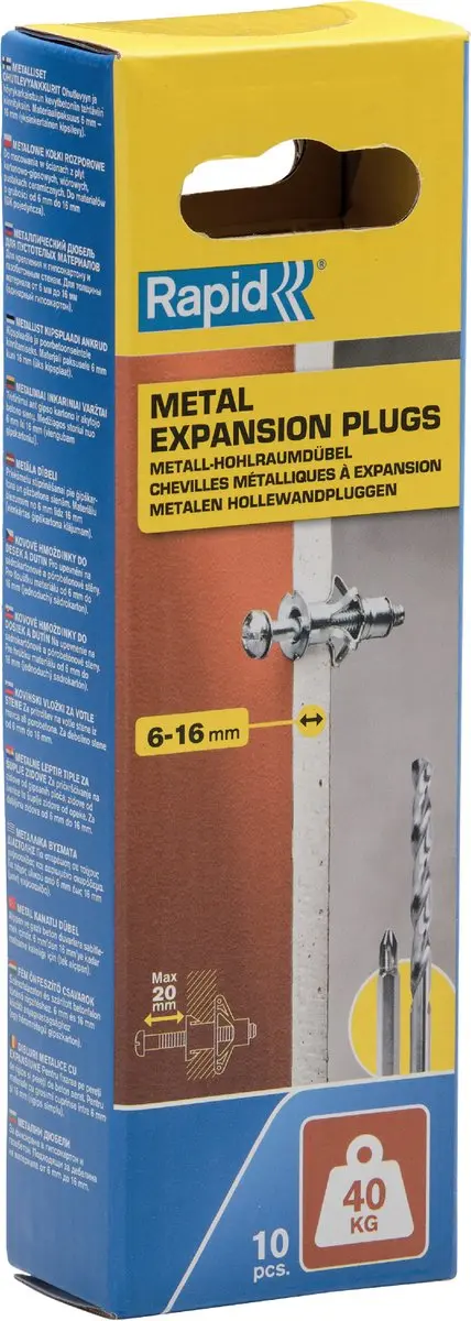 Rapid Hollewandplug voor Plaatdikte 6-16mm