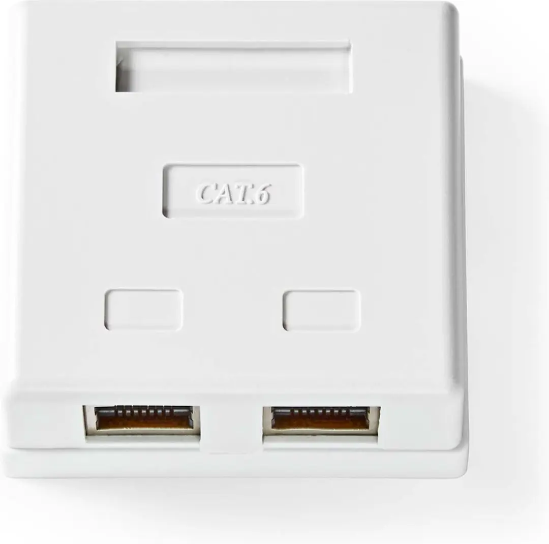 Nedis Netwerk Wanddoos 2x CAT6 STP - Goudverguld - Wit - afbeelding 3 van 4