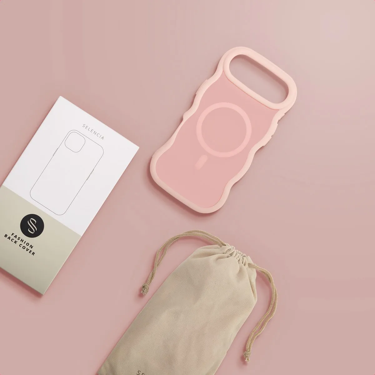 Selencia Wavy Case iPhone 17 Air - Roze