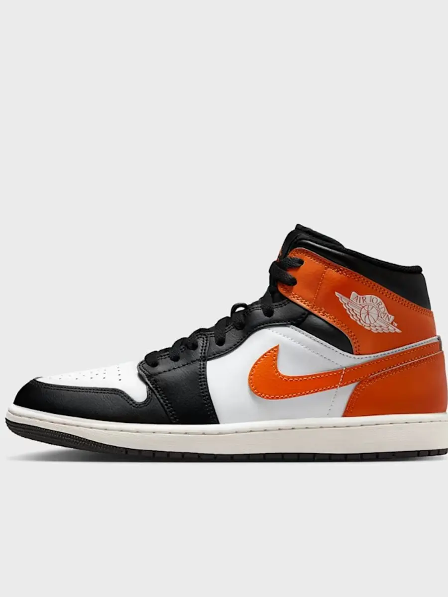 Nike Jordan 1 Mid zwart oranje wit Maat 46