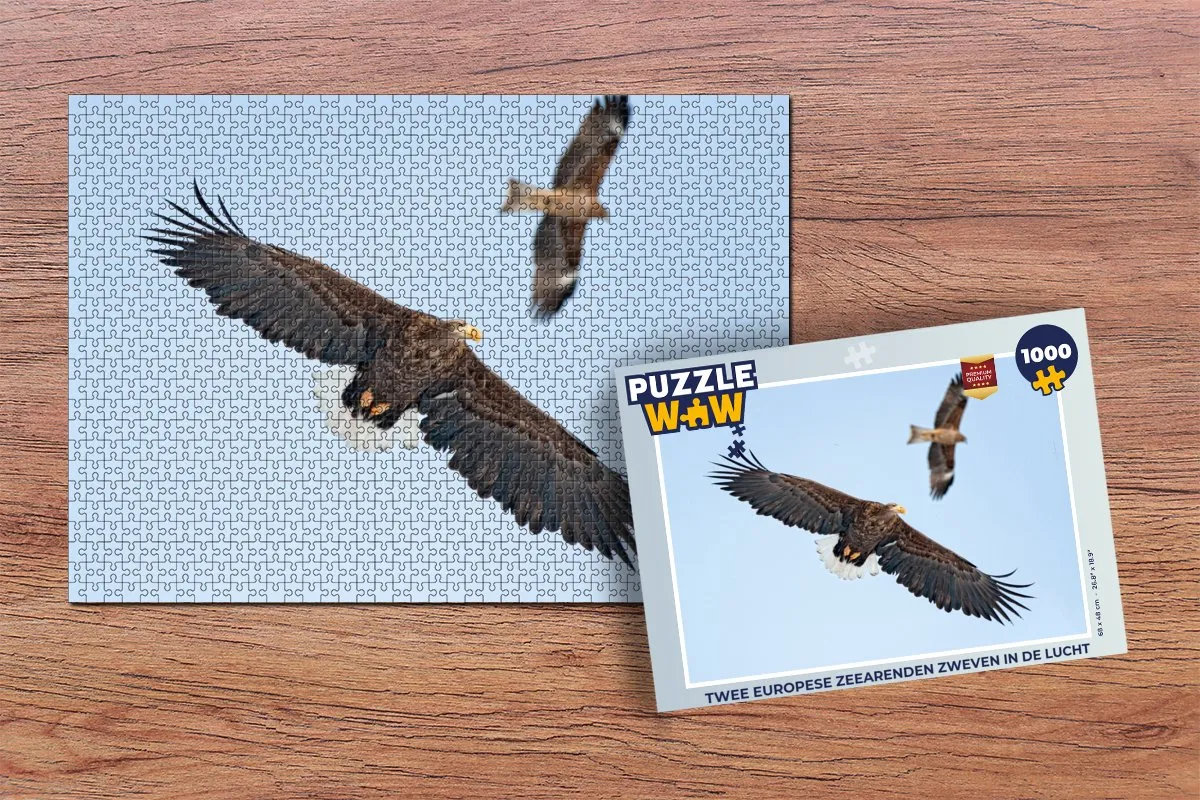 PuzzleWow Legpuzzel Twee Europese Zeearenden 1000 Stuks - Multicolor