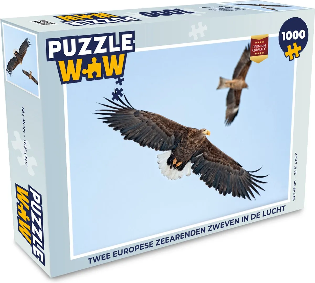 PuzzleWow Legpuzzel Twee Europese Zeearenden 1000 Stuks - Multicolor