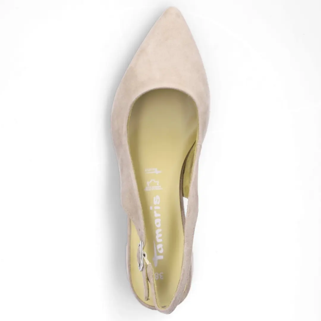 Tamaris Slingback Pumps - Taupe Leer - Maat 38 - afbeelding 5 van 6