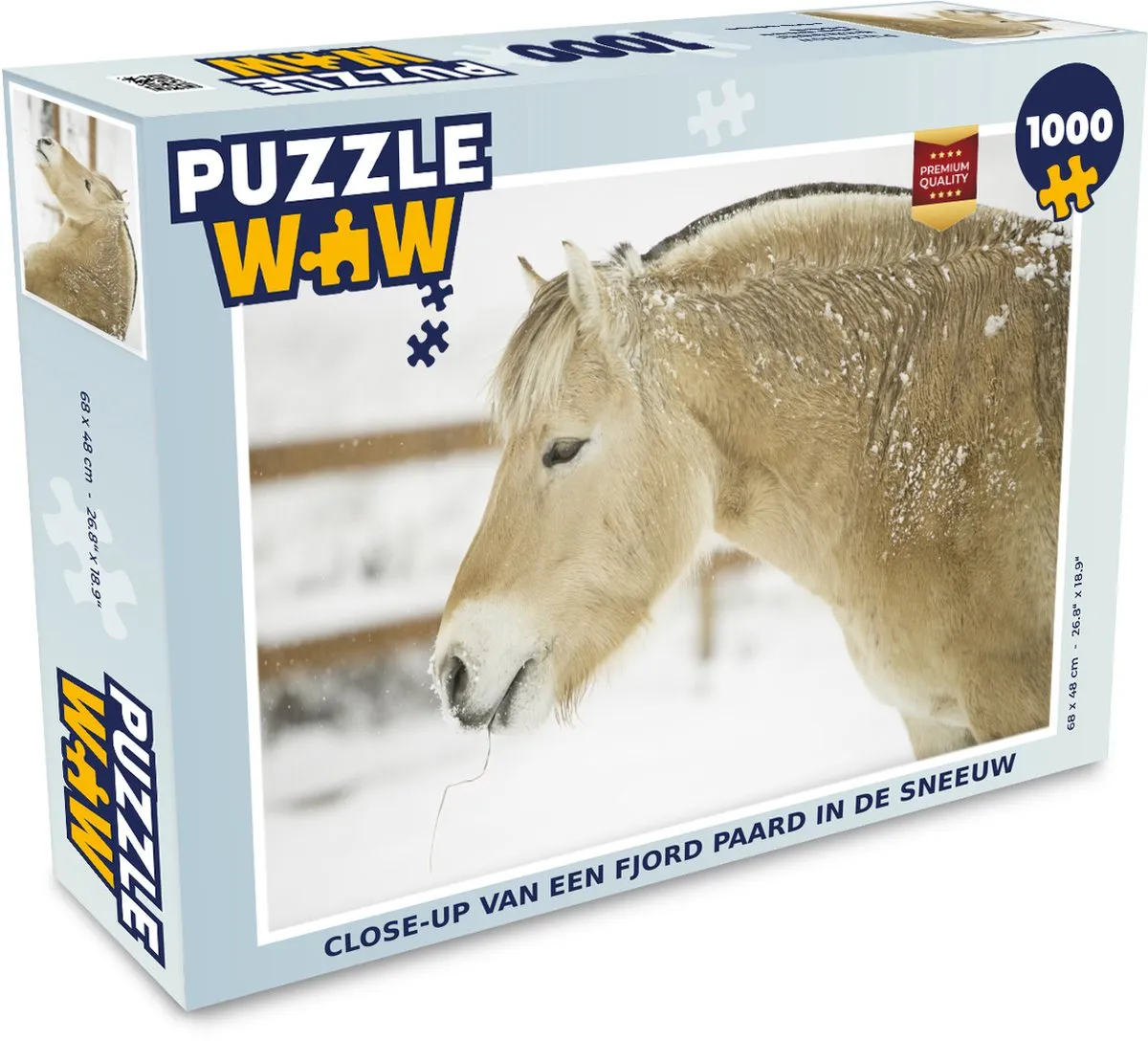 PuzzleWow Legpuzzel Fjordpaard Sneeuw 1000 Stuks