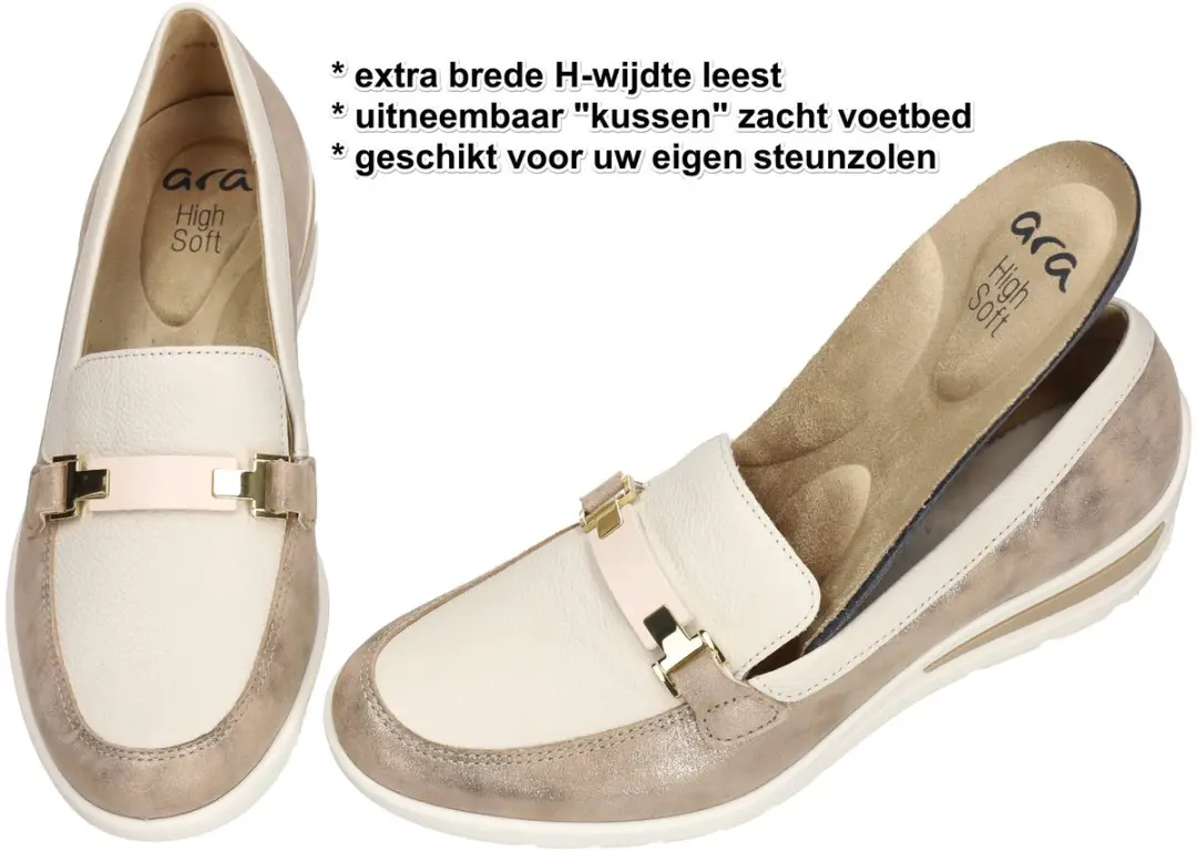 Ara Dames Mocassins - Off-white/Ecru/Parel - 41 - afbeelding 2 van 3
