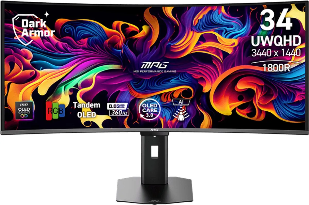 MSI MPG 341CQR QD-OLED Monitor 34" - 96W USB-C