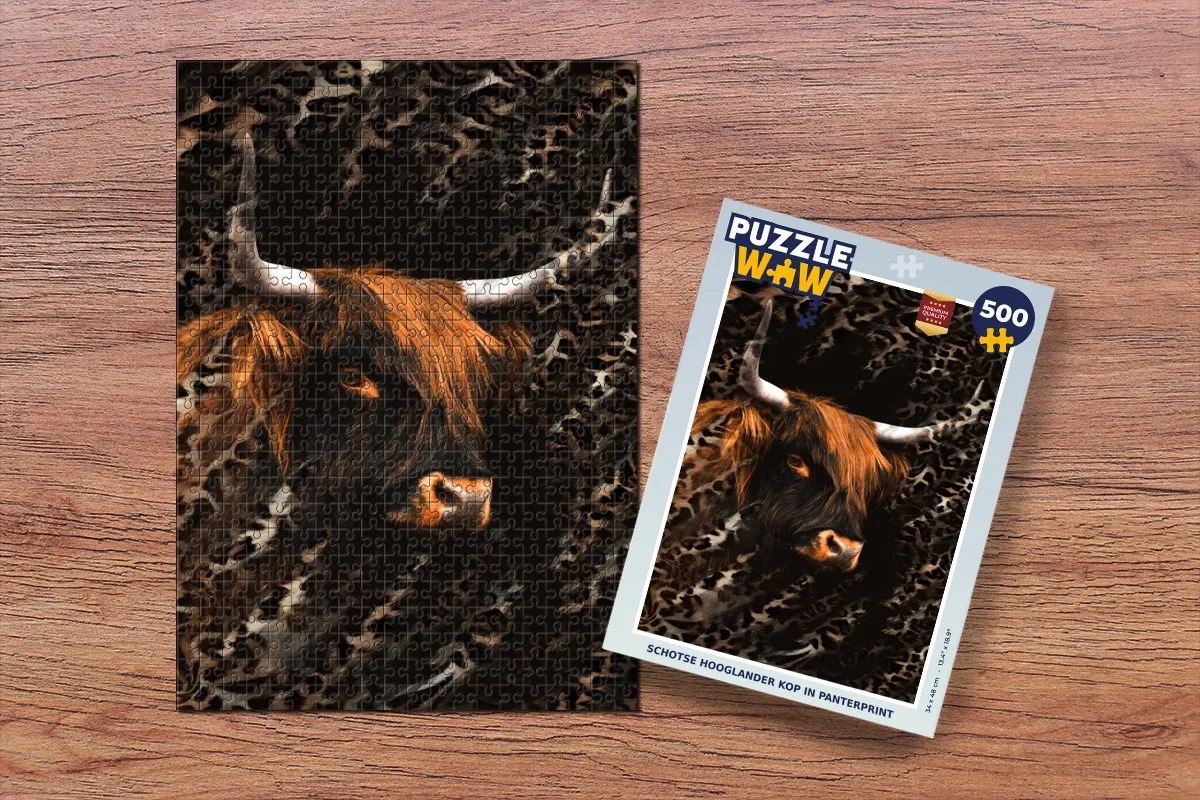 PuzzleWow Schotse Hooglander Wild Legpuzzel 500 Stuks - Multicolor