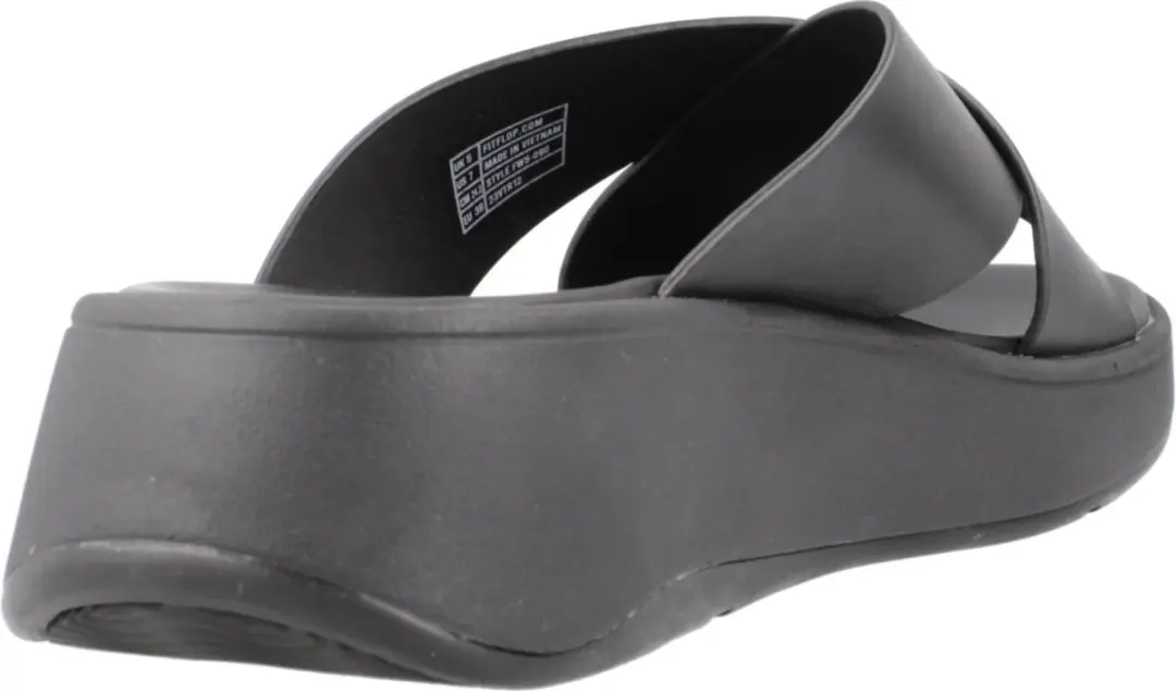 FitFlop F-Mode Leren Platform Slides - Maat 36 - Zwart - afbeelding 5 van 6