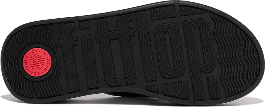 FitFlop F-Mode Leren Platform Slides - Maat 36 - Zwart - afbeelding 4 van 6