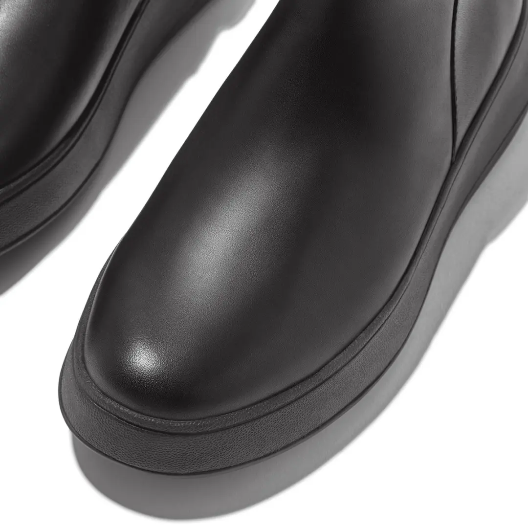 FitFlop F-Mode Leather Flatform Zip Ankle Laarzen - 38