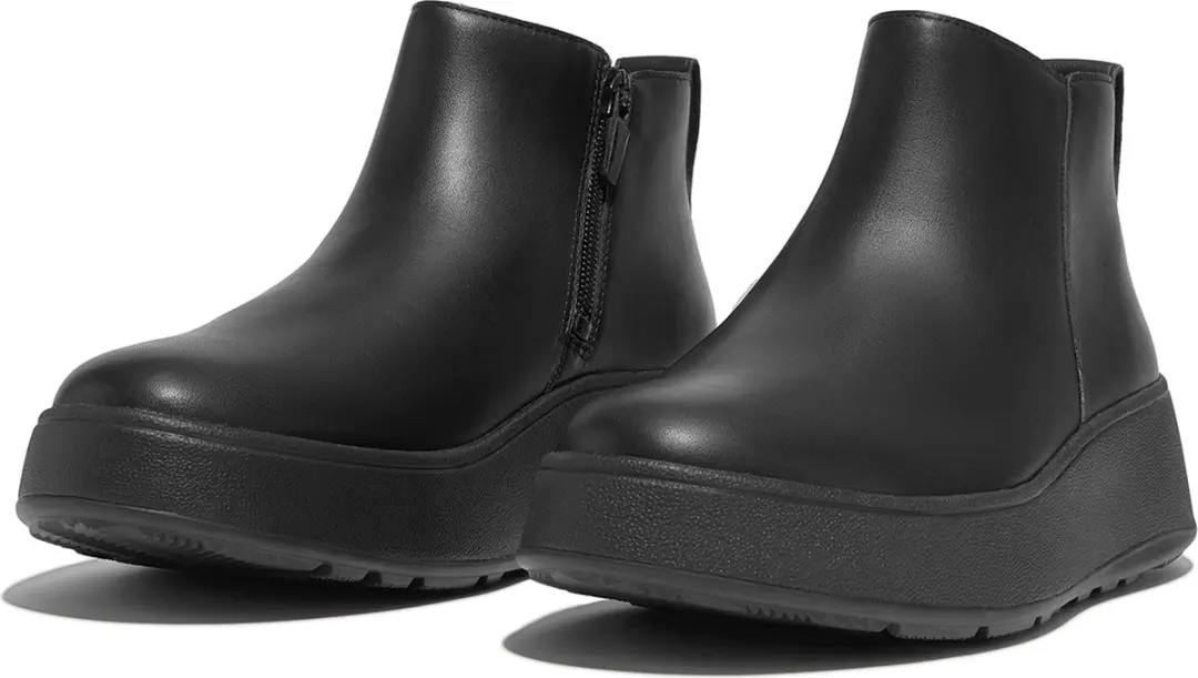 FitFlop F-Mode Leather Flatform Zip Ankle Laarzen - 38