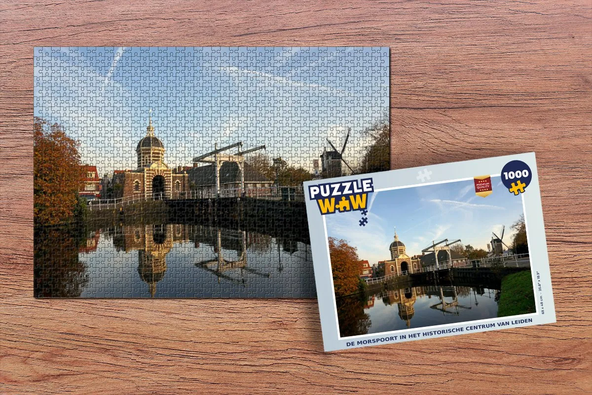 PuzzleWow Poort Water Leiden Legpuzzel 1000 Stuks - Multicolor