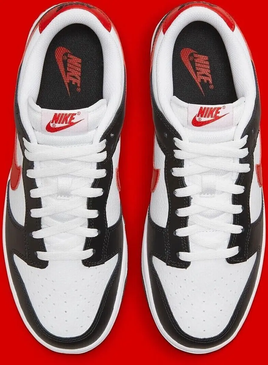 Nike Dunk Low Retro FB3354-001 Sneakers - 43 - Zwart/Wit/Rood - afbeelding 4 van 6