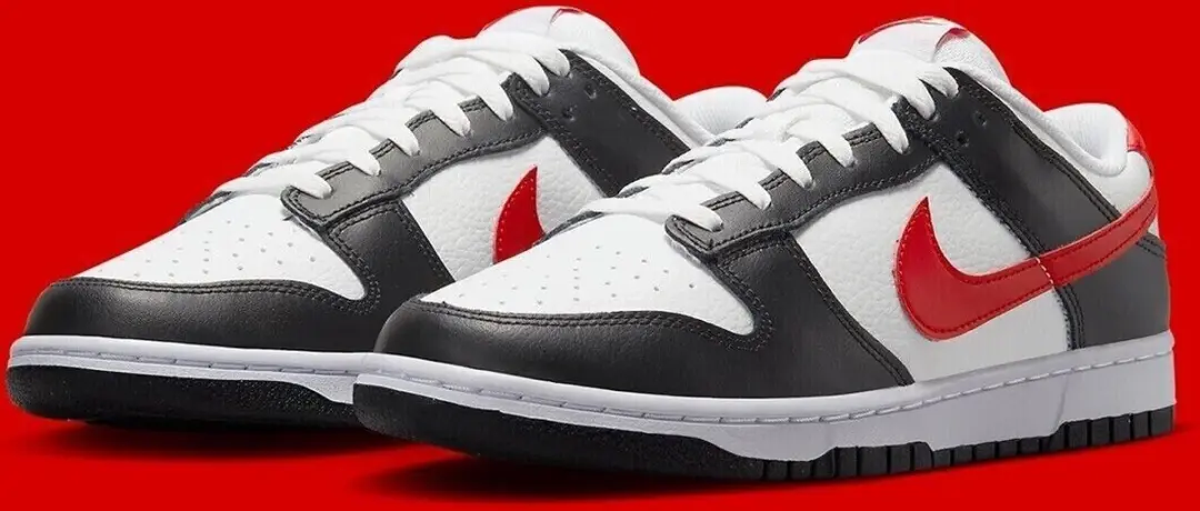 Nike Dunk Low Retro FB3354-001 Sneakers - 43 - Zwart/Wit/Rood - afbeelding 3 van 6