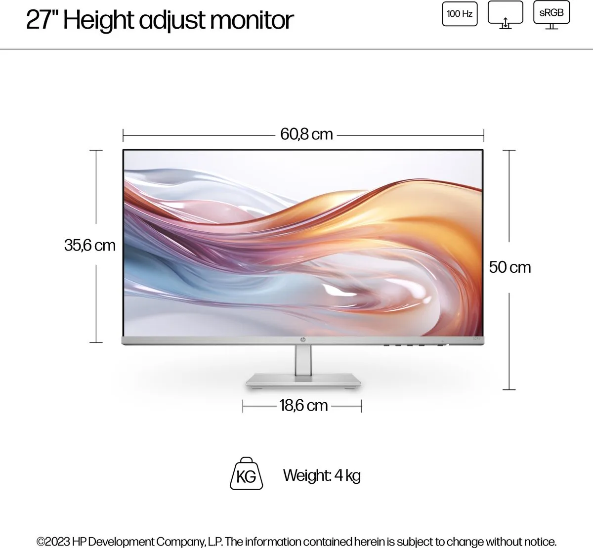 HP Series 5 527sh Monitor 27" - FHD - Zilver