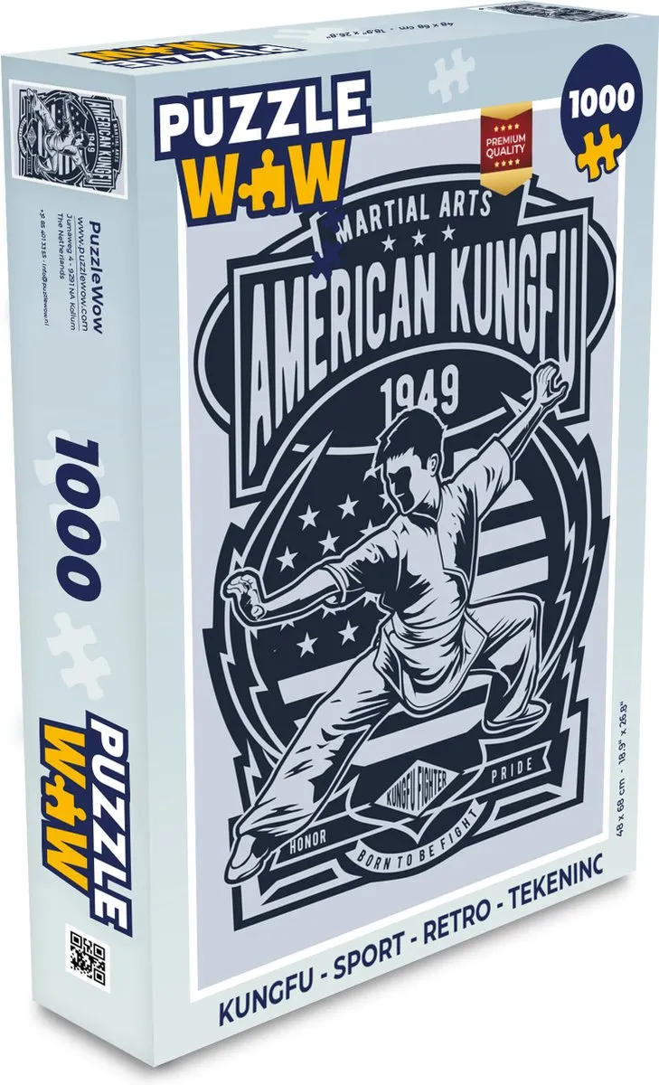PuzzleWow Kungfu Legpuzzel 1000 Stuks - Multicolor
