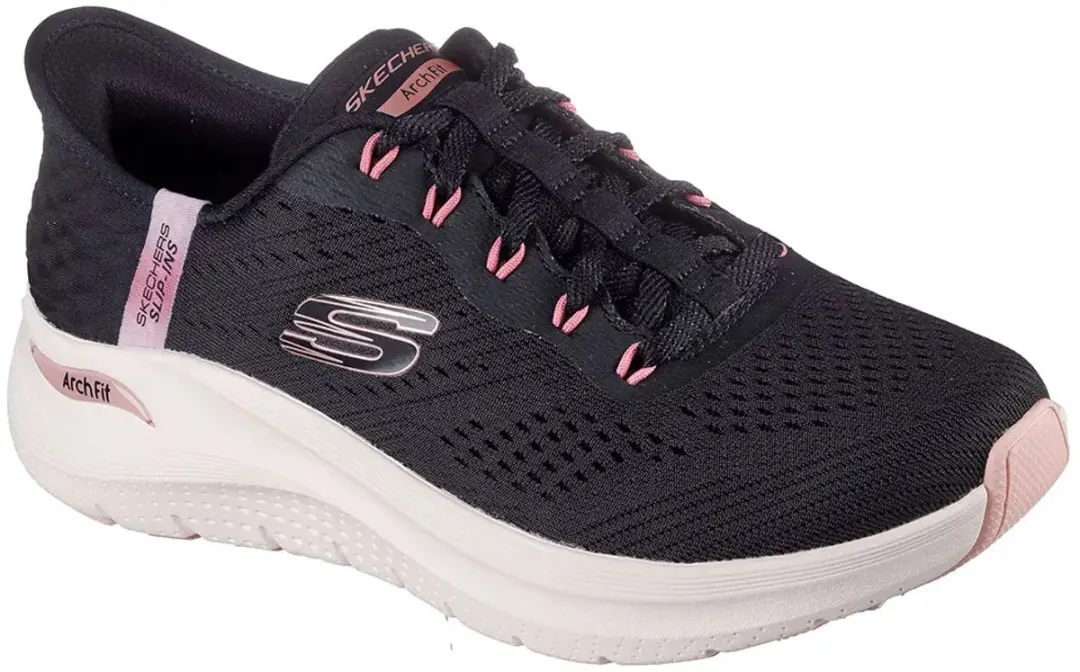 Skechers Arch Fit 2.0 Hands-Free Slip-in Dames Sneaker - Zwart - Maat 41 - afbeelding 2 van 6