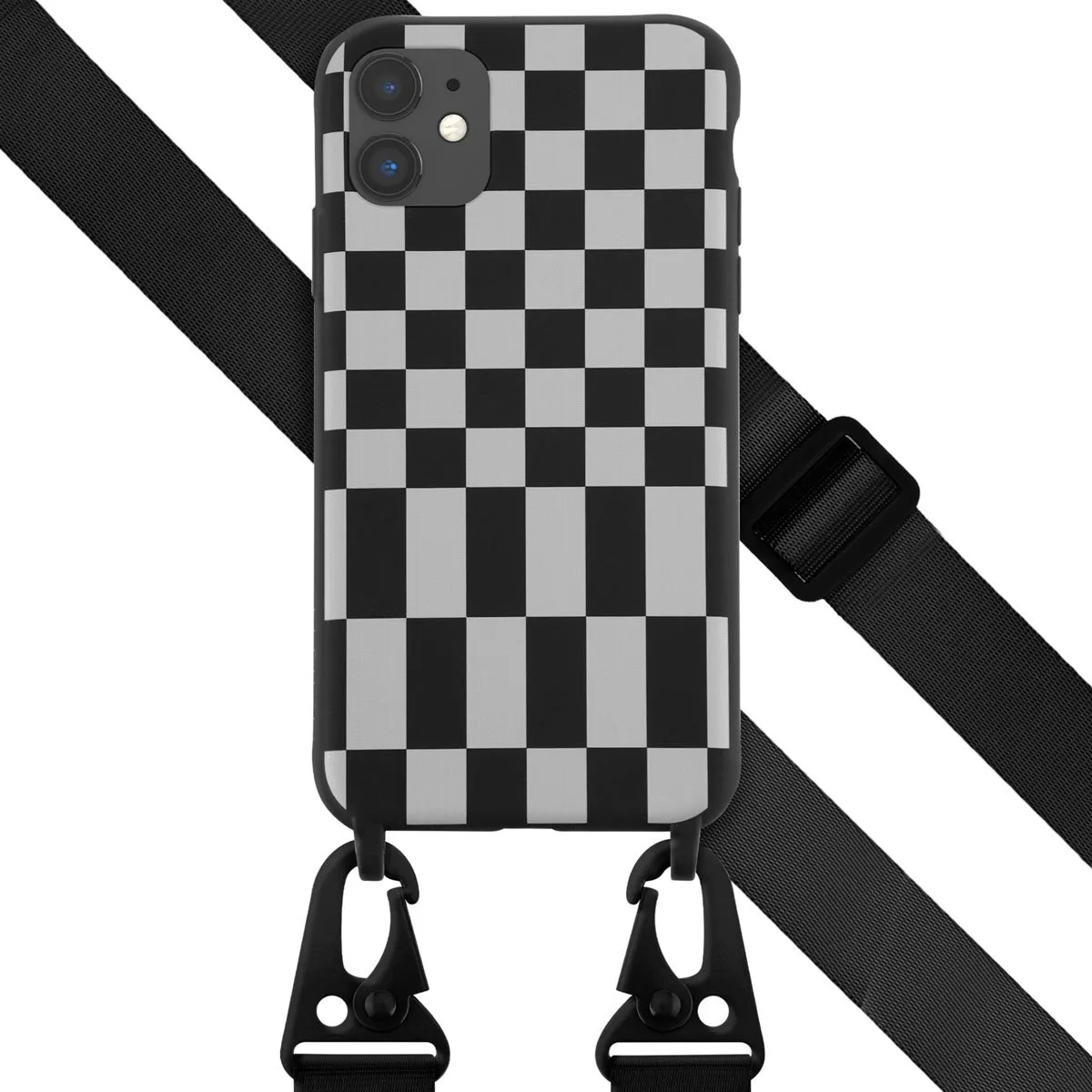 Selencia Hoesje iPhone 11 Irregular Check Black