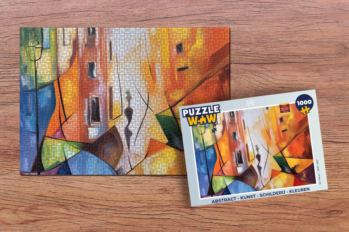 PuzzleWow Abstract Legpuzzel 1000 Stuks - Multicolor