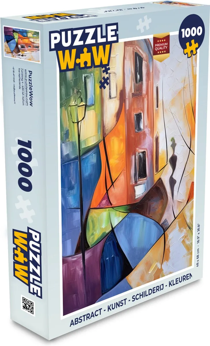 PuzzleWow Abstract Legpuzzel 1000 Stuks - Multicolor