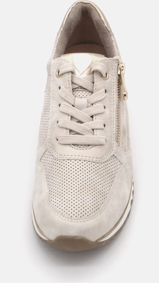 Marco Tozzi Dames Sneaker 23782 Lichtbeige Metallic - Maat 37 - afbeelding 3 van 4