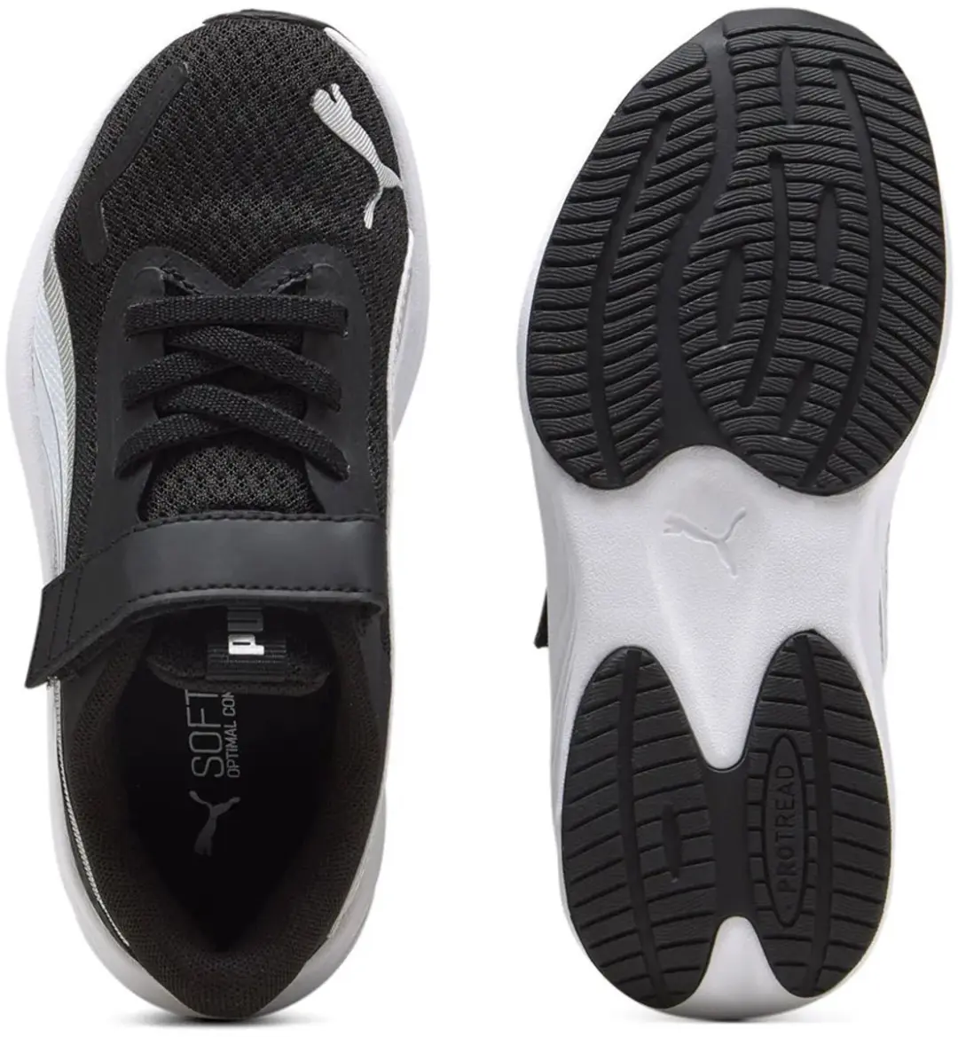 PUMA Pounce Lite AC+ PS Kinder Sportschoenen 28 - Zwart/Wit/Zilver - afbeelding 2 van 6