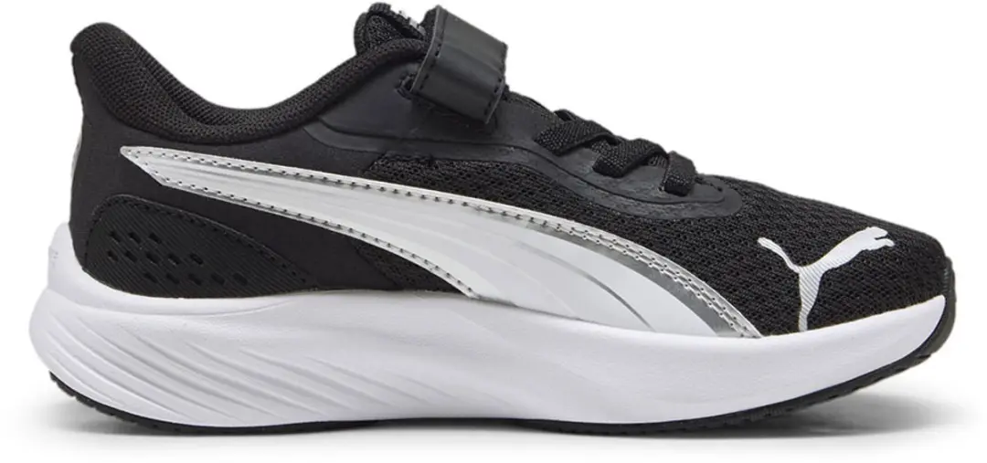 PUMA Pounce Lite AC+ PS Kinder Sportschoenen 28 - Zwart/Wit/Zilver - afbeelding 3 van 6