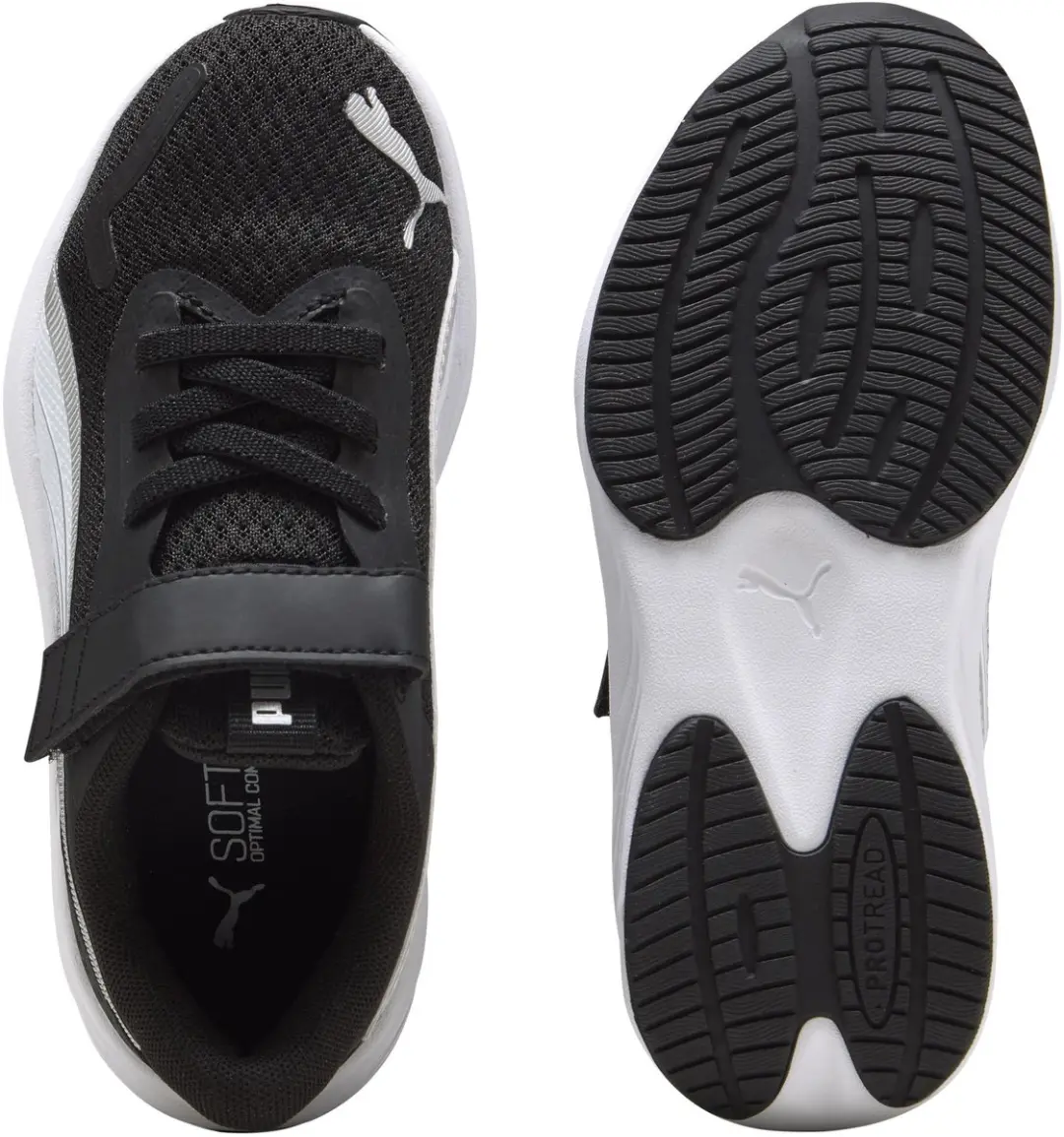 PUMA Pounce Lite AC+ PS Kinder Sportschoenen 28 - Zwart/Wit/Zilver - afbeelding 4 van 6