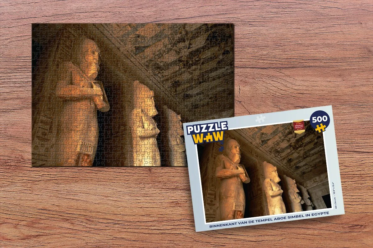 PuzzleWow Legpuzzel Binnenkant Aboe Simbel 500 Stuks - Multicolor