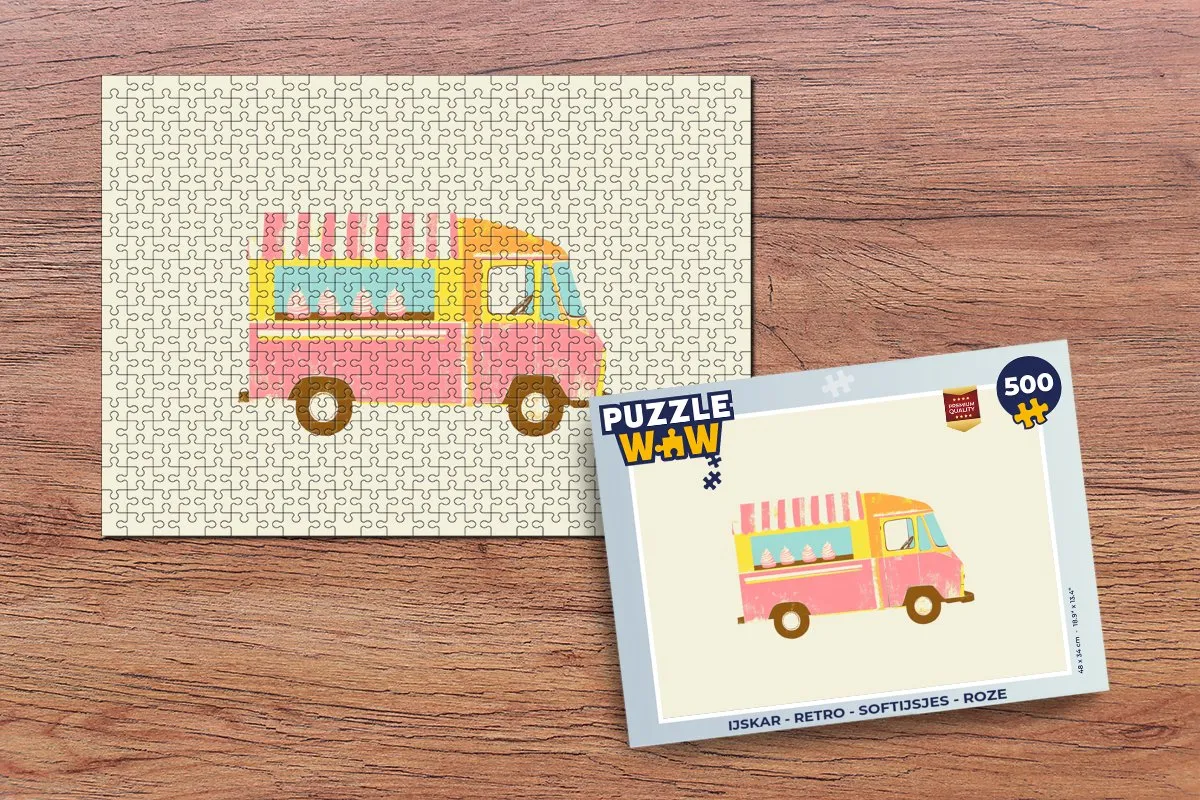 PuzzleWow IJskar Retro Legpuzzel 500 Stuks - Roze