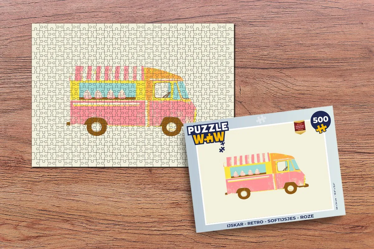 PuzzleWow IJskar Retro Legpuzzel 500 Stuks - Roze