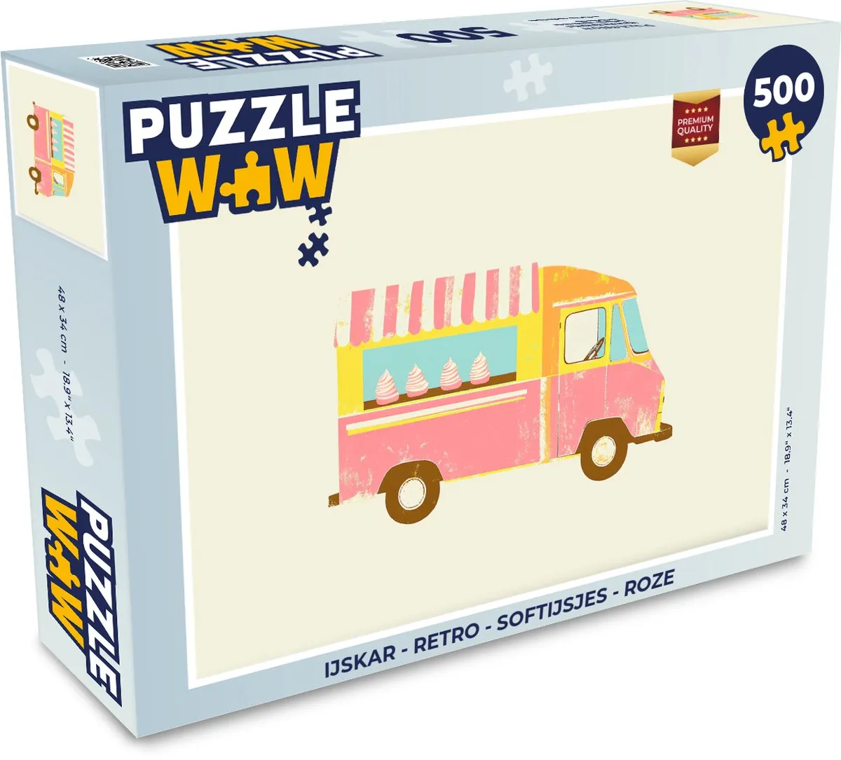 PuzzleWow IJskar Retro Legpuzzel 500 Stuks - Roze