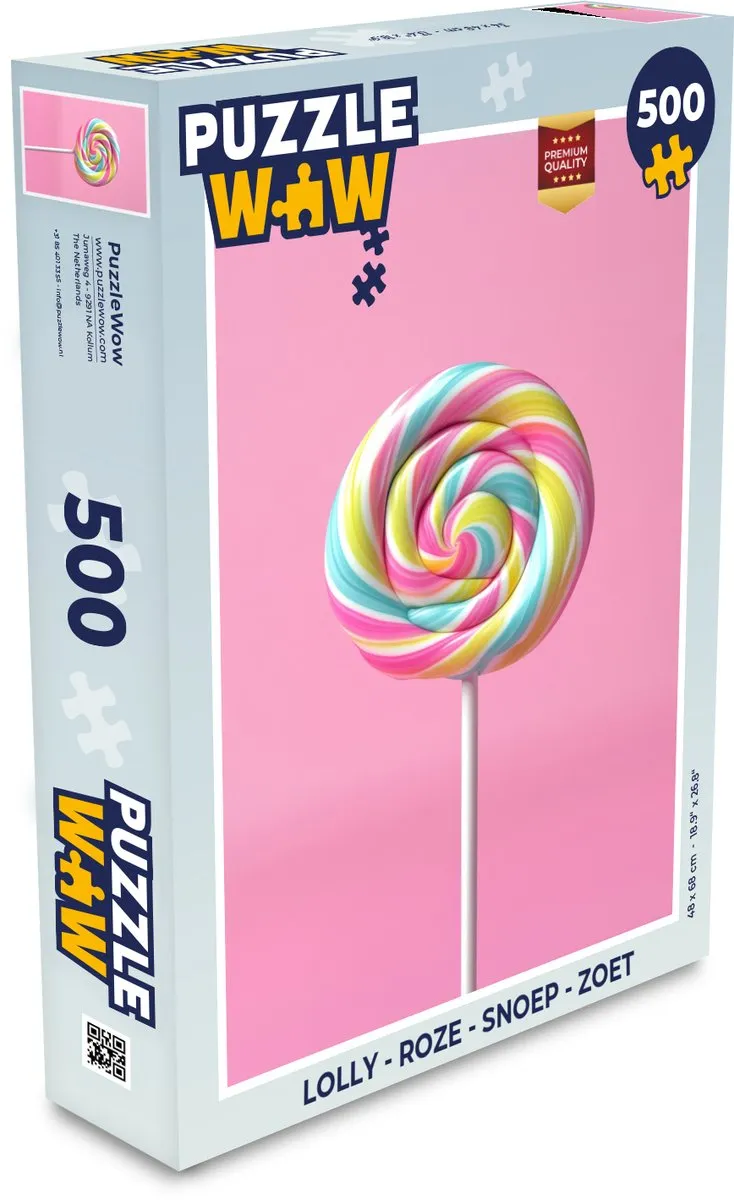 PuzzleWow Lolly Roze Legpuzzel 500 Stuks - MPN 8721169402161