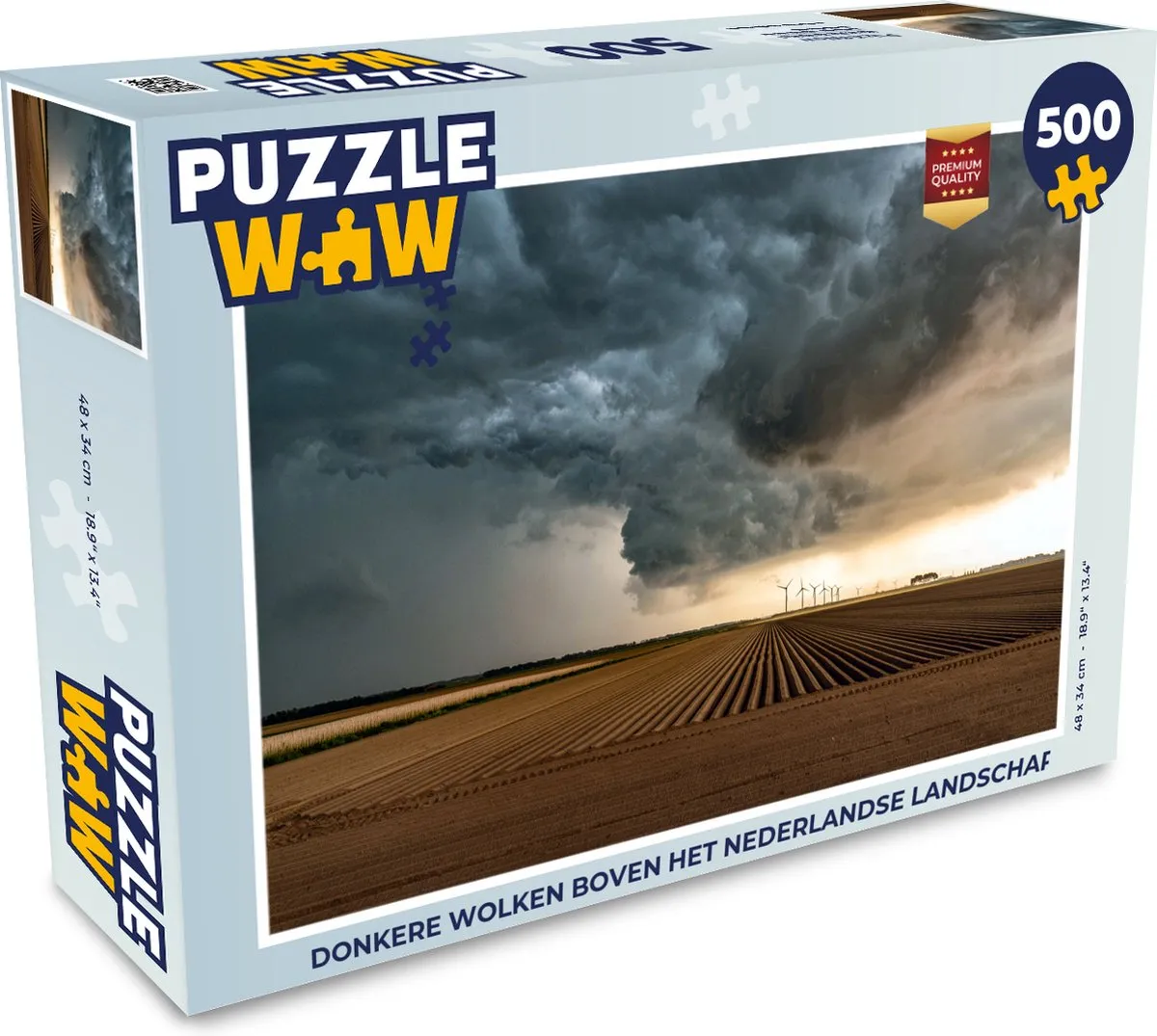 PuzzleWow Donkere Wolken Nederland Legpuzzel 500 Stuks - Multicolor