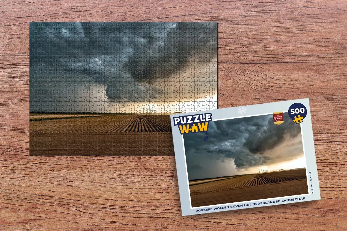 PuzzleWow Donkere Wolken Nederland Legpuzzel 500 Stuks - Multicolor